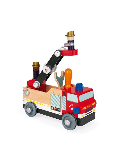 camion pompier Janos bois bricoler bricolage jeu enfant construire construction monter soi-même3 à 8 ans 2 en 1 jouer jouet