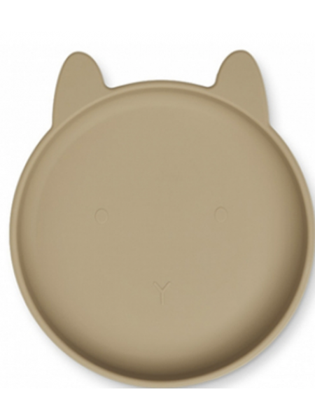 assiette silicone animaux liewood ours chat lapin rose bleu moutarde vert taupe oreille vaisselle Olivia