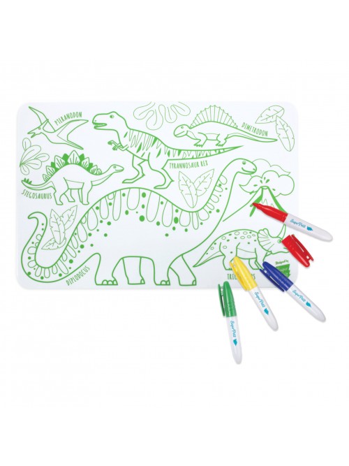 set de table super petit SuperPetit dino dinosaure dinosaures feutres crayons colorier dessiner coloriage dessin dessins