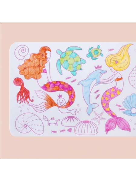 set de table super petit super petit colorier sirène sirènes mermaid mermaids colorier dessiner couleur couleurs dessin playmat
