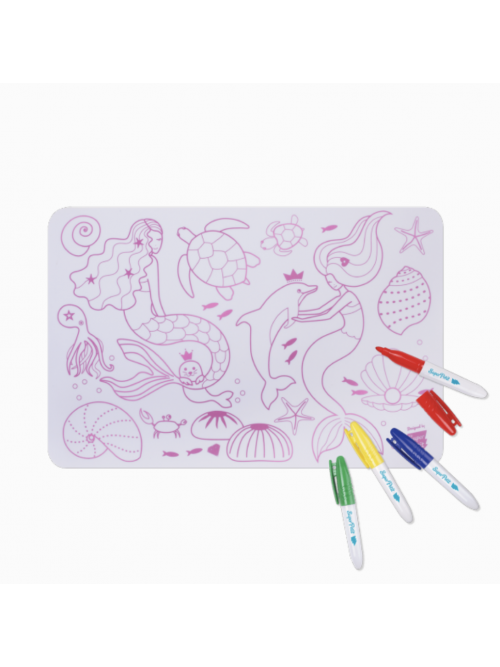 set de table super petit super petit colorier sirène sirènes mermaid mermaids colorier dessiner couleur couleurs dessin playmat