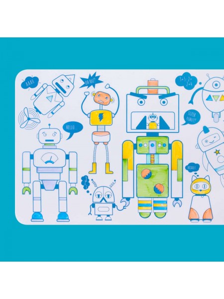 set de table super petit SuperPetit robot robots feutre feutres crayon crayons colorier dessiner coloriage dessin dessins
