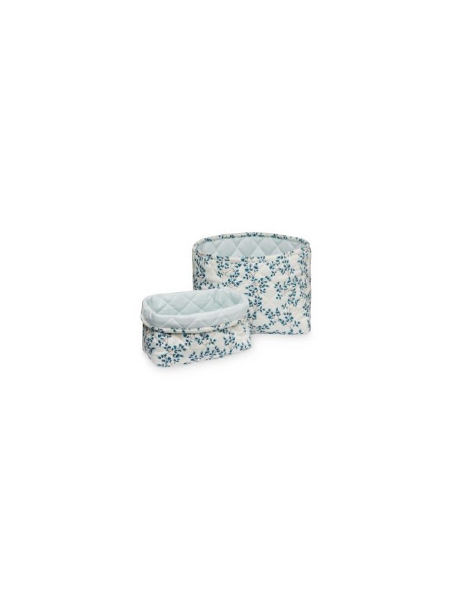 paniers rangement panier tissu coton rétractable rabattable réversible blanc bleu fiori camcam cam cam deco decoration