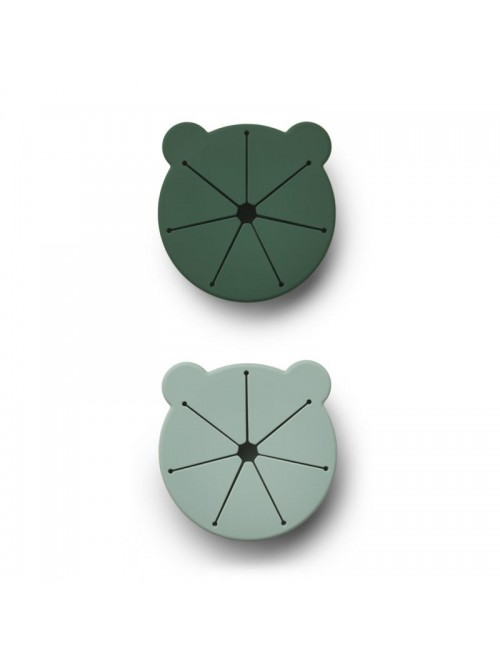 set boite boites collation silicone Kelly liewood vert gris rose moutarde  liewood gouter snack